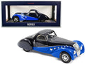 1937 Peugeot 302 Darl Mat Coupe Dark Blue and Blue 1/18 Diecast Model